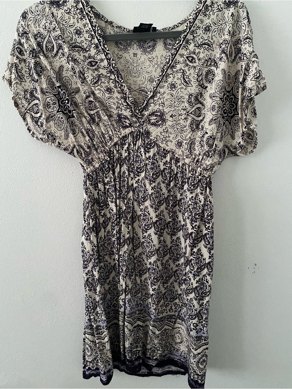 Angie Cream and Black Paisley Dress